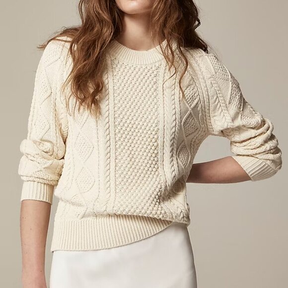 J. Crew Sweaters - J. Crew Cotton cable-knit crewneck sweater Size XXL